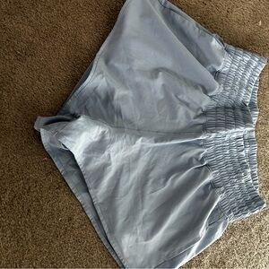 Women's Light Blue Elastic Waist Shorts